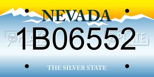 1B06552 Nevada License Plate