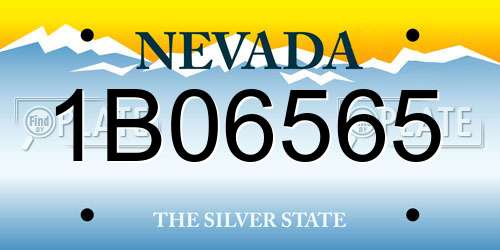 1B06565 Nevada License Plate