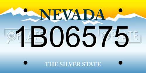 1B06575 Nevada License Plate