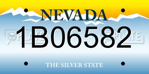 1B06582 Nevada License Plate