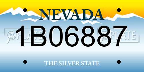 1B06887 Nevada License Plate