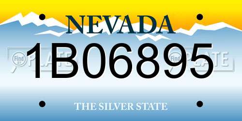 1B06895 Nevada License Plate