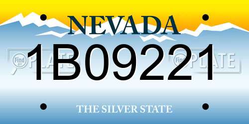 1B09221 Nevada License Plate