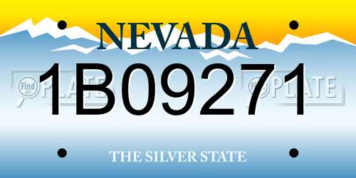 1B09271 Nevada License Plate
