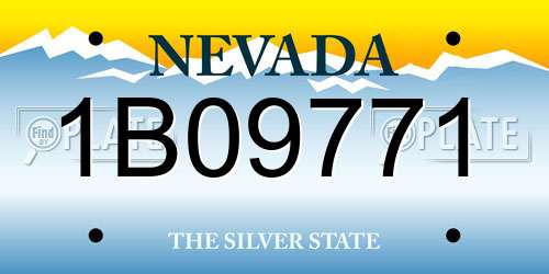 1B09771 Nevada License Plate