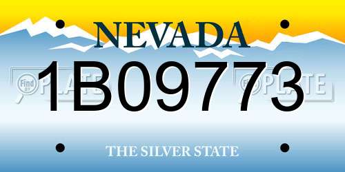 1B09773 Nevada License Plate