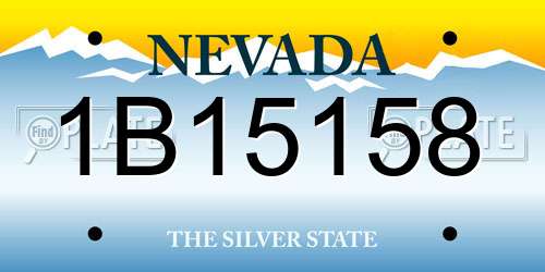1B15158 Nevada License Plate