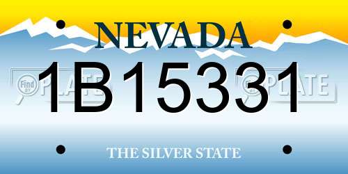 1B15331 Nevada License Plate