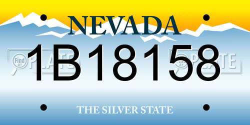 1B18158 Nevada License Plate