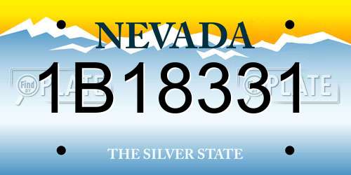 1B18331 Nevada License Plate