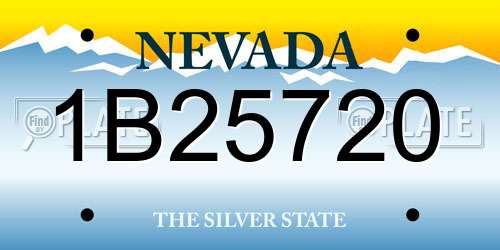 1B25720 Nevada License Plate