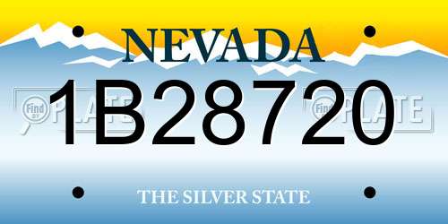 1B28720 Nevada License Plate