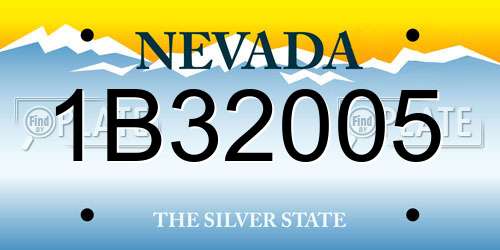 1B32005 Nevada License Plate