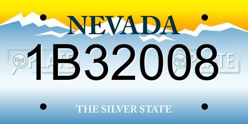 1B32008 Nevada License Plate