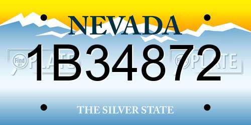1B34872 Nevada License Plate