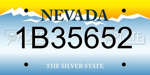 1B35652 Nevada License Plate