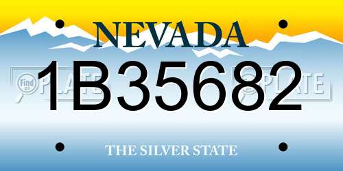 1B35682 Nevada License Plate