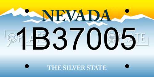 1B37005 Nevada License Plate