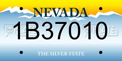 1B37010 Nevada License Plate