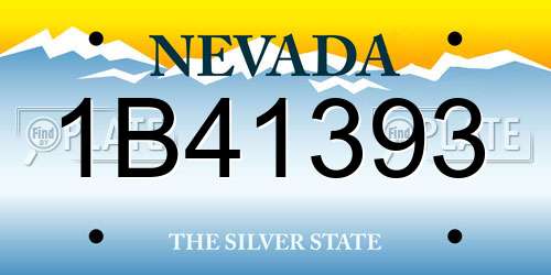 1B41393 Nevada License Plate