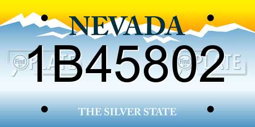 1B45802 Nevada License Plate