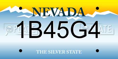 1B45G4 Nevada License Plate