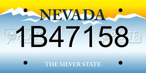 1B47158 Nevada License Plate