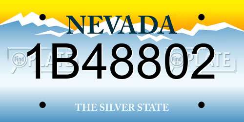 1B48802 Nevada License Plate