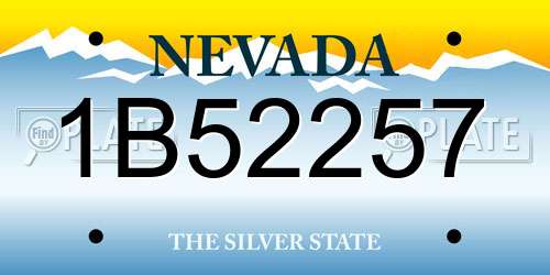 1B52257 Nevada License Plate