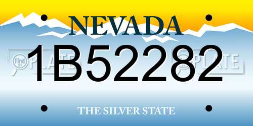 1B52282 Nevada License Plate