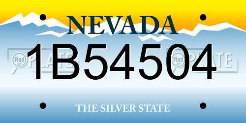 1B54504 Nevada License Plate