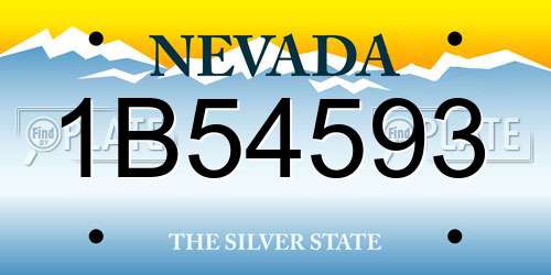 1B54593 Nevada License Plate