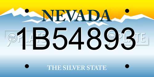 1B54893 Nevada License Plate