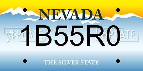 1B55R0 Nevada License Plate
