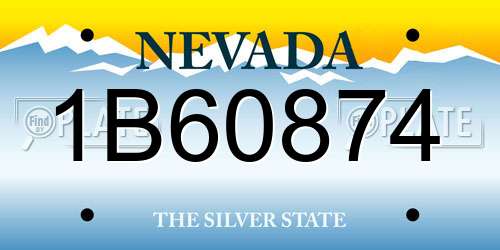 1B60874 Nevada License Plate