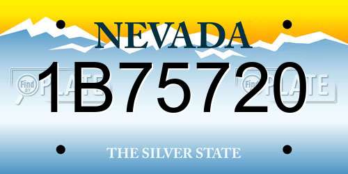 1B75720 Nevada License Plate