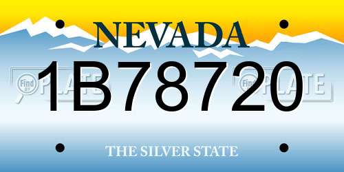 1B78720 Nevada License Plate