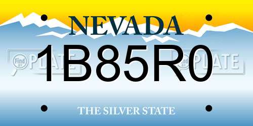 1B85R0 Nevada License Plate