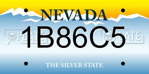 1B86C5 Nevada License Plate