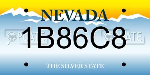 1B86C8 Nevada License Plate
