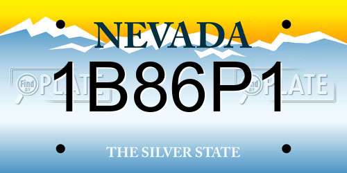 1B86P1 Nevada License Plate