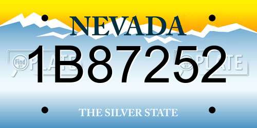 1B87252 Nevada License Plate