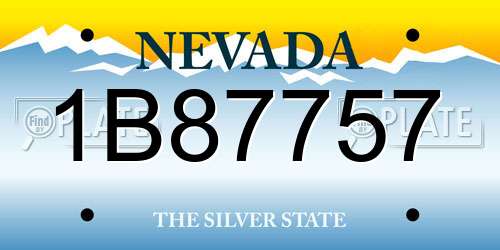 1B87757 Nevada License Plate