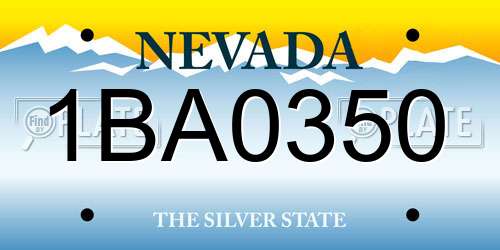 1BA0350 Nevada License Plate