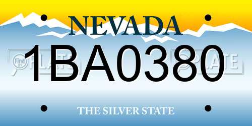 1BA0380 Nevada License Plate