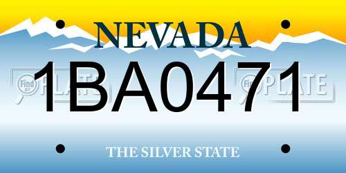 1BA0471 Nevada License Plate