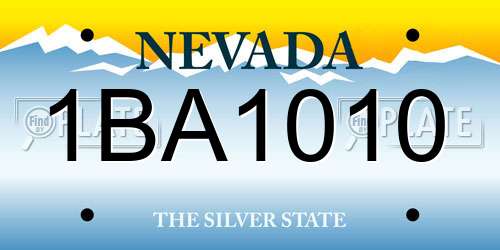 1BA1010 Nevada License Plate