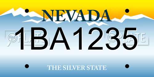 1BA1235 Nevada License Plate