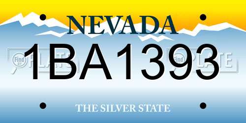 1BA1393 Nevada License Plate