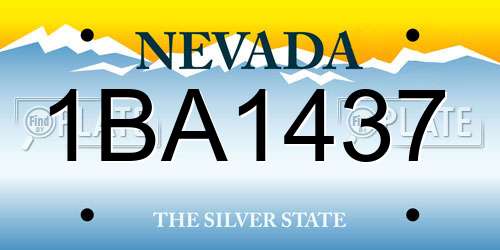 1BA1437 Nevada License Plate